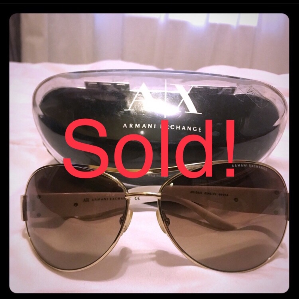 ARMANI EXCHANGE White Aviator Sunglasses